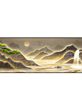 客厅沙发装饰画新中式山水挂画