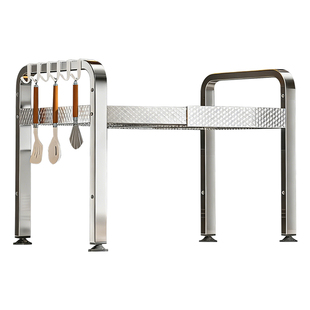 304不锈钢微波炉架子厨房置物架家用双层台面电饭锅收纳烤箱支架