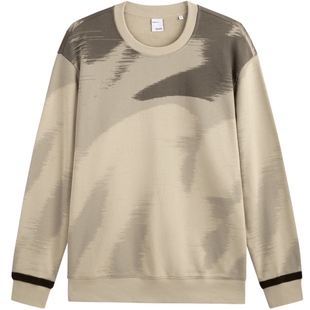 GXG男装 卡其色满身渐变时尚圆领卫衣男士24年秋季品G24X313002