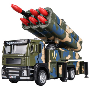 会发光的洲际导弹车仿真合金火箭炮可发射车模型儿童玩具车炮弹车