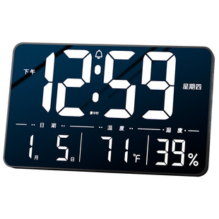 led电子万年历闹钟老人专用座钟客厅挂钟挂墙2025数显科技感时钟