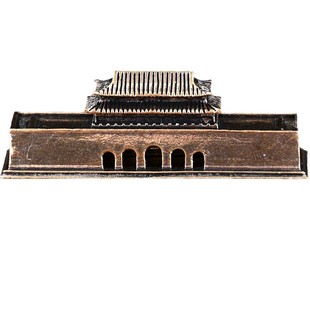 纯黄铜天安门小摆件3D长城楼故宫天坛塔中国尊地标古建筑金属模型