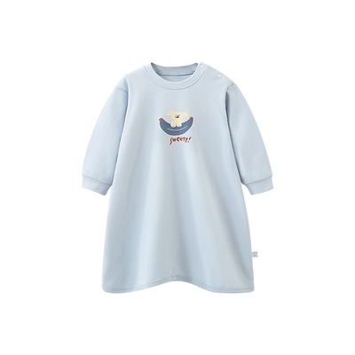 儿童睡袍男童连体睡衣秋季纯棉