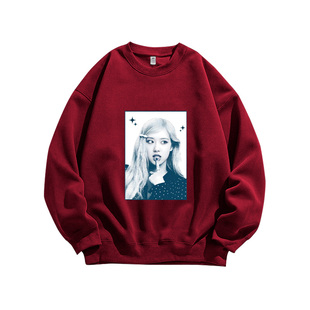 Blackpink粉丝 Rose应援Solo周边韩女团重磅纯棉卫衣男女同款情侣