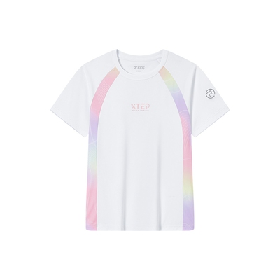 氢风|特步少年童装女童速干短袖T恤儿童短T上衣速干服运动休闲服