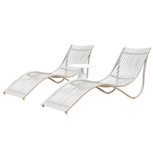 户外躺椅别墅游泳池休闲躺床民宿酒店海边北欧网红铝合金沙滩椅