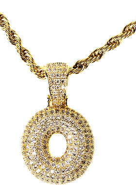 KREAM金色卡通气泡字母项链