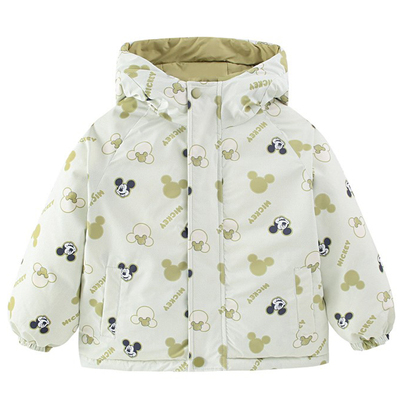 正品迪士尼米奇童装儿童羽绒服双面穿秋冬季男女孩羽绒外套90绒子
