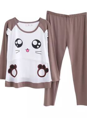 月子服夏季薄款纯棉产后哺乳睡衣