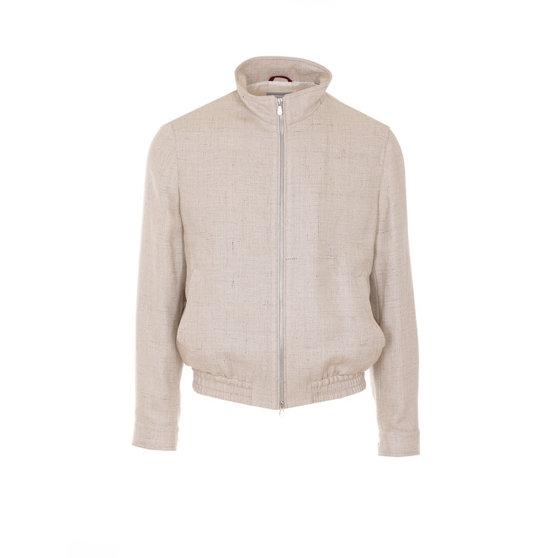 Brunello Cucinelli 男真丝亚麻立领羊毛BC夹克 26早春意大利代购
