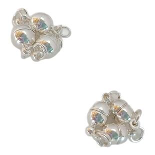 保色银圆球磁铁扣手链项链串珍珠手扣吸铁扣链接扣手工DIY饰品