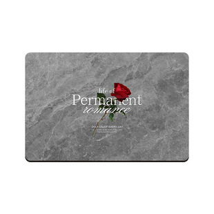 OGLY玫瑰花浴室吸水地垫硅藻泥软垫子卫生间脚垫门口浴室防滑地垫