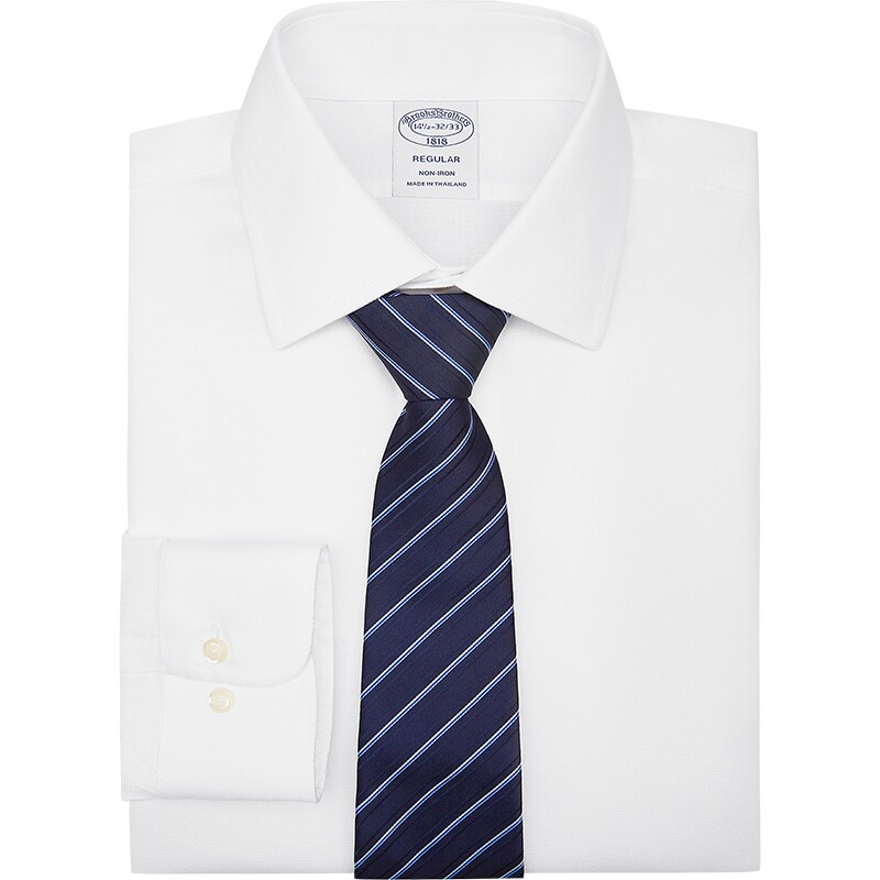 [易打理]Brooks Brothers/布克兄弟男士秋季款纯棉提花衬衫