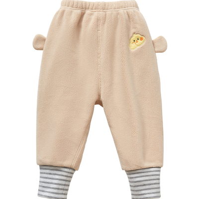 男女宝宝双面绒保暖休闲裤子秋冬