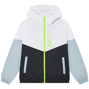 特步童装儿童外套春夏季男薄款运动风衣2026新款男童网布连帽上衣