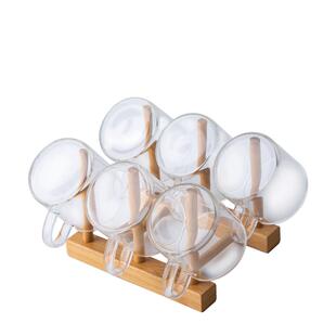 喝茶玻璃小茶杯家用功夫茶具套装透明水杯主人杯单杯女带把品茗杯