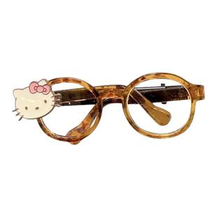 韩国可爱KT猫眼镜发夹前额侧边刘海头发夹子碎发边夹发卡头饰女