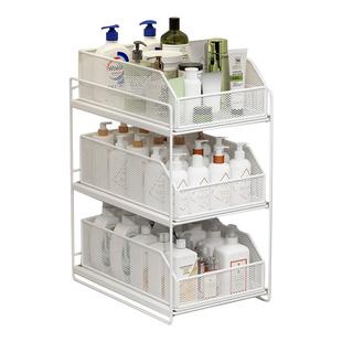 浴室柜下水槽置物架抽拉式双层柜内专用拉篮卫生间收纳柜分层架子