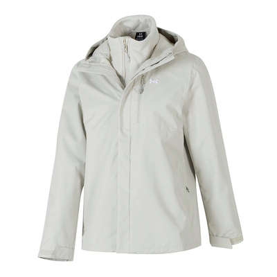 安德玛外套女装官方正品秋冬户外健身跑步白色三合一夹克冲锋上衣