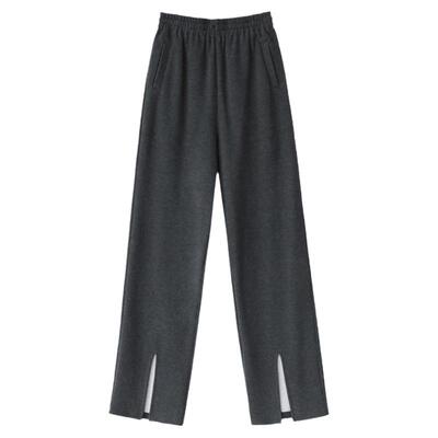 休闲直筒高腰裤宽松垂感阔腿长裤