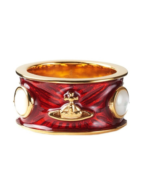 SHANCAI |珐琅釉面土星国王戒指个性朋克时髦教母贝母情侣戒环