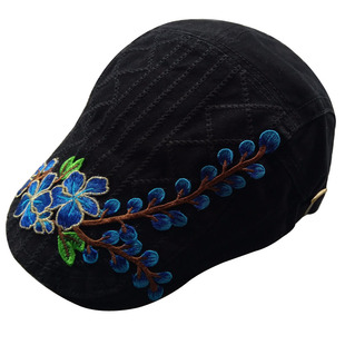 前进帽女2025新款秋冬季民族风帽子时尚鸭舌贝雷帽显脸小气质优雅