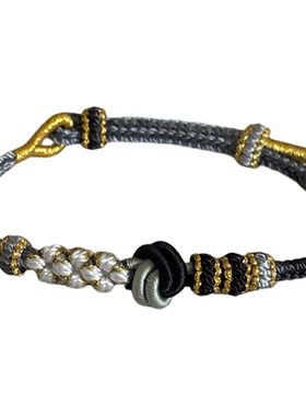 新款手工编织八股辫桃花结手绳可穿饰品吊坠情侣女手链酒窝结手绳