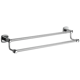 浴室毛巾杆全铜加厚毛巾架厕所卫生间挂杆免打孔卫浴挂件加长双杆