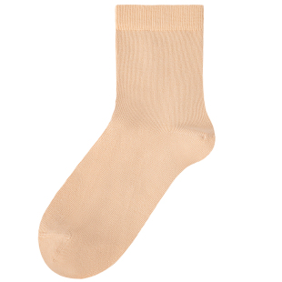 欧蒂爱袜子女纯色棉袜无骨缝合妈妈中筒袜肤色秋冬款红色袜本命年