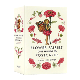 现货 花仙子一百张明信片进口英文原版 Flower Fairies One Hundred Postcards 手绘风明信片3-5岁花朵植物启蒙认知插图画花精灵