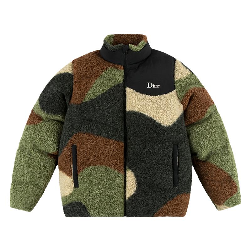 刺绣Logo羊羔绒拉链棉服外套