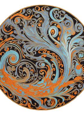 诗翼掐丝珐琅彩装饰玄关客厅坐盘