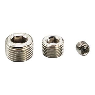 电磁阀汇流板内六角闷头G1/8 1/4不锈钢堵头1分2分3分4分带密封圈