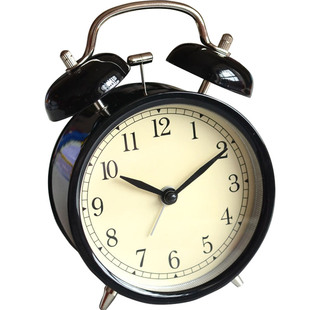 正品宜家德卡闹钟懒人白色闹铃复古金属打铃床头座钟迷你静音时钟