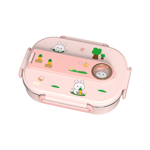 儿童分格饭盒不锈钢316一年级小学生专用便携保温餐盘带饭便当盒