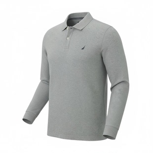 NAUTICA/诺帝卡男装26春季新品休闲商务简约翻领长袖T恤POLO衫