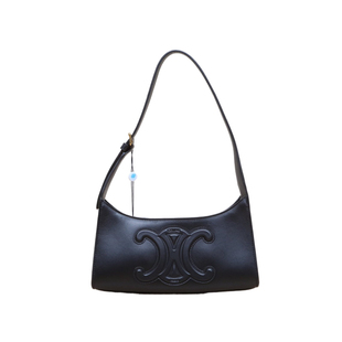 【自营】中古98新Celine/思琳单肩包凯旋门浮雕腋下包黑色皮革C