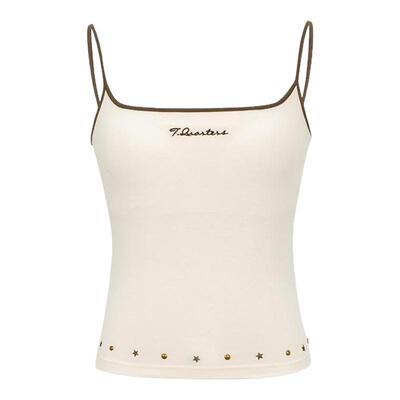 Three Quarters 女士撞色烫片logo刺绣吊带背心银泰百货 301355