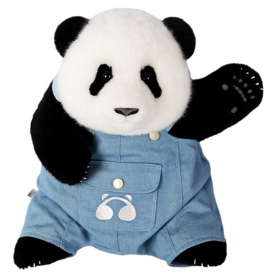 熊猫工厂官方5月龄花花萌兰6月福宝飞云坐姿崽背带裤衣服文创周边