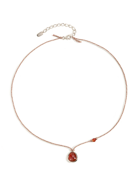 离岛空气【山石】项链女原创设计简约百搭红玛瑙月光石绿萤石吊坠