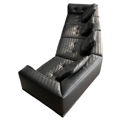 2025年新款意大利异形迪兰真皮沙发黑色大户型客厅横厅大平层沙发