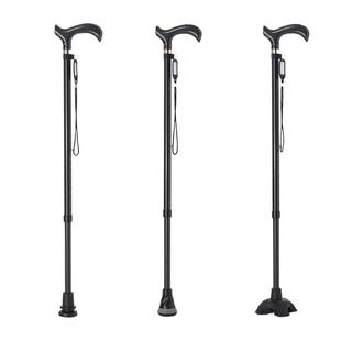 可孚碳纤维拐杖老人防滑手杖医用四脚骨折康复走路助行器拐棍伸缩