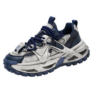 欧洲站男鞋2026新款冬季潮牌高级感大头宽脚运动休闲增高老爹潮鞋