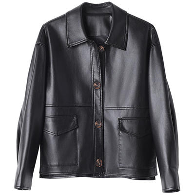 海宁真皮皮衣女短款2025新款外套