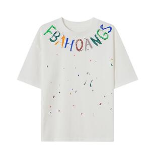 多多家男童纯棉短袖T恤凉感2026新款夏季儿童中大童字母印花上衣