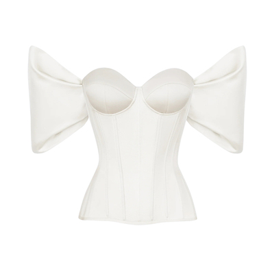 缎面蝴蝶结装饰鱼骨胸衣