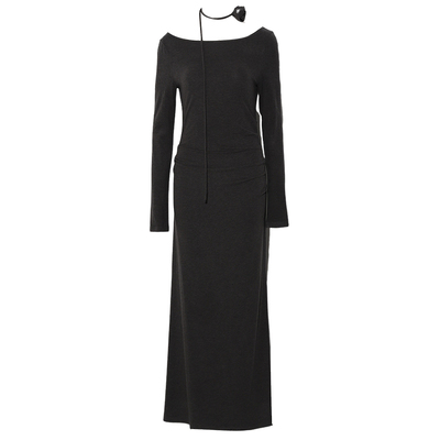 DPLAY一字领鱼尾连衣裙