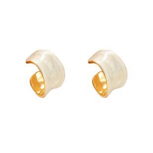 原创几何珐琅滴釉耳环女纯银针轻奢高级感小众耳扣现代感简约耳饰