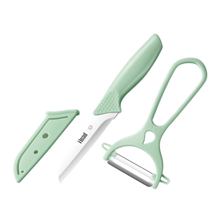 爱立德不锈钢水果刀削皮刀套装厨房家用瓜果刀削皮器刨刮皮刀小刀
