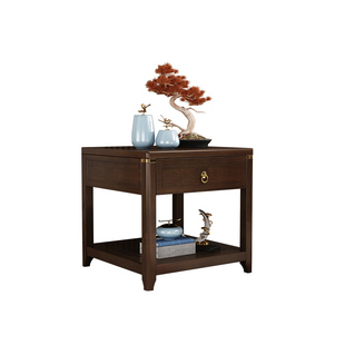 客厅沙发边几边柜新中式全实木角几家用储物茶几侧边柜复古小方桌